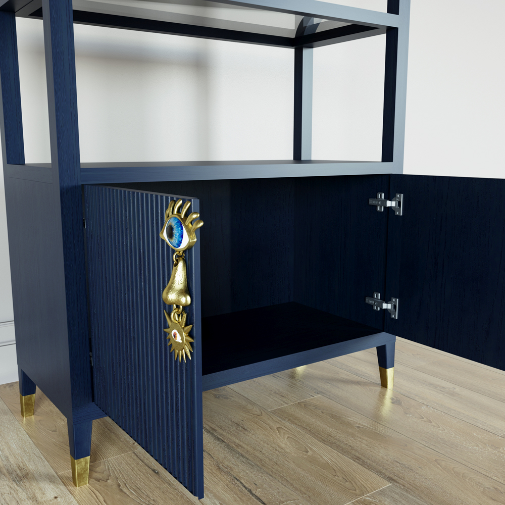 Стеллаж со стеклянными полками Elsa Dreams Blue