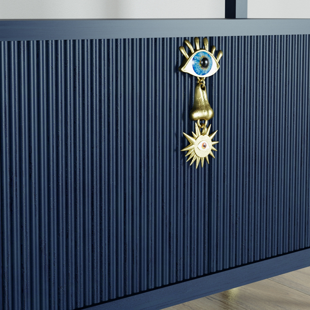 Стеллаж со стеклянными полками Elsa Dreams Blue