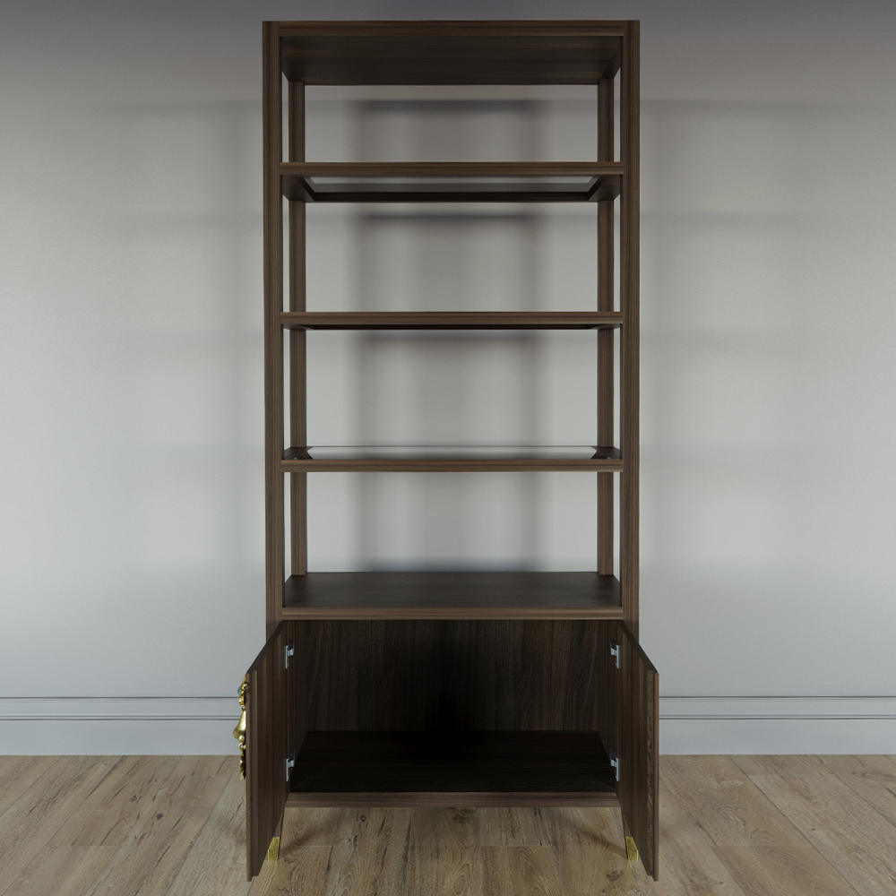 Стеллаж со стеклянными полками Elsa Dreams Walnut