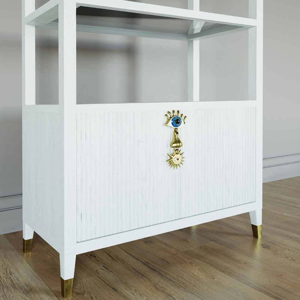 Стеллаж со стеклянными полками Elsa Dreams White