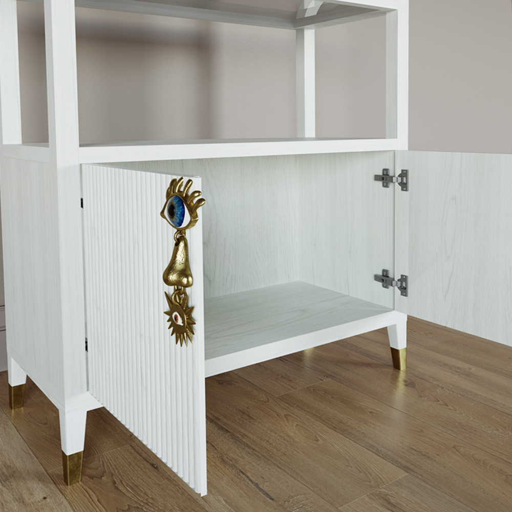 Стеллаж со стеклянными полками Elsa Dreams White