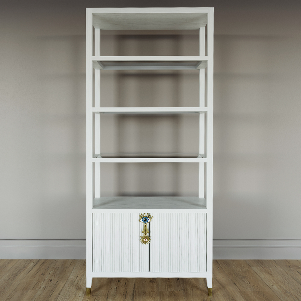 Стеллаж со стеклянными полками Elsa Dreams White