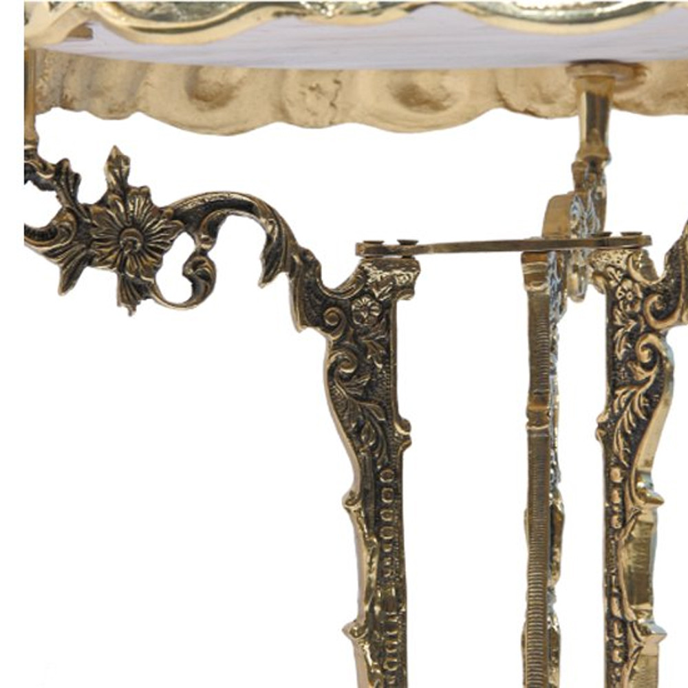 Стол бронзовый круглый с мраморной столешницей Coffee De Bronze