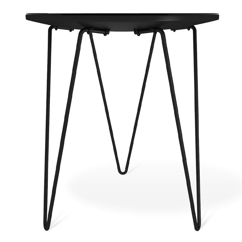 Стол журнальный c круглой столешницей из стекла серого цвета Gray and Gold Marble