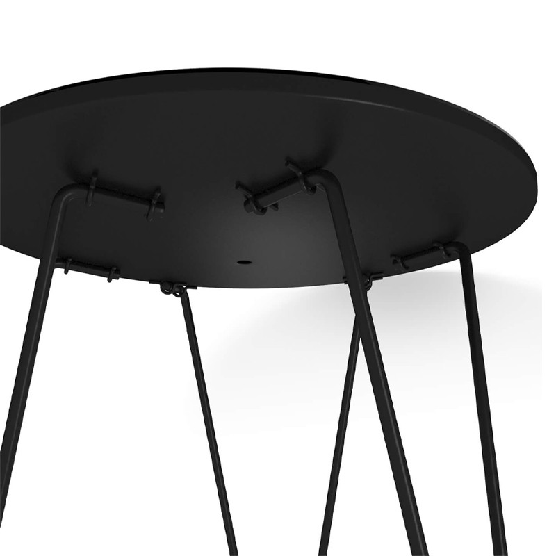 Стол журнальный c круглой столешницей из стекла серого цвета Gray and Gold Marble