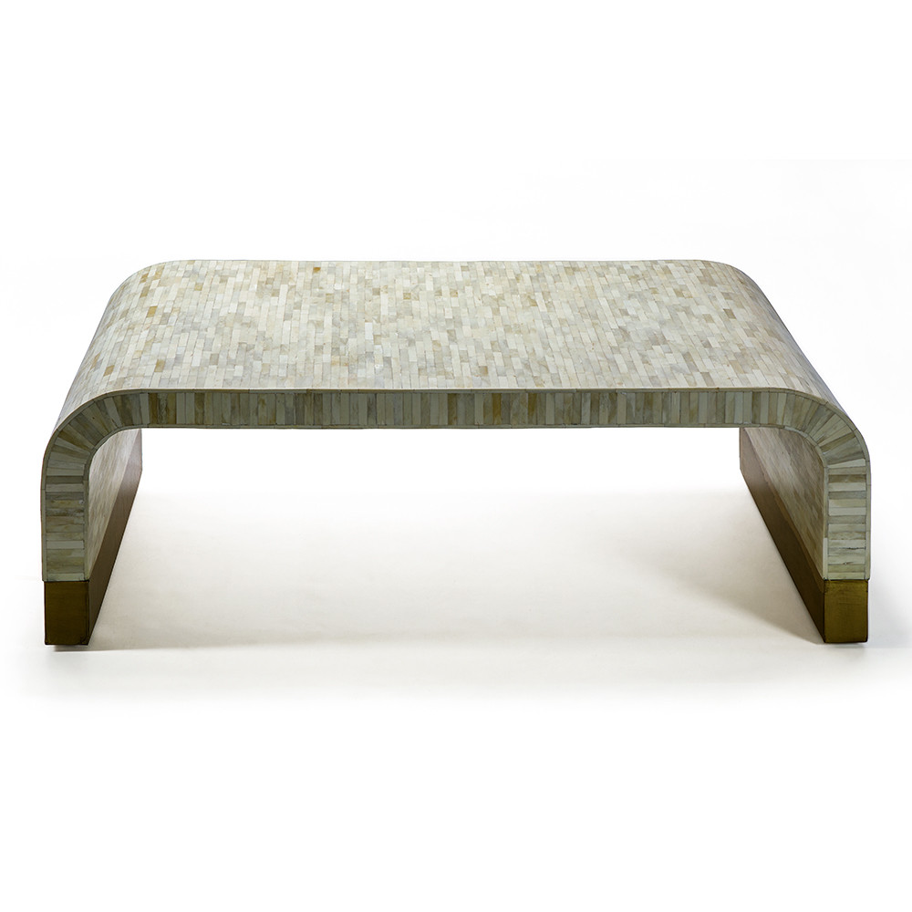 Стол журнальный Белый  BONE INLAY SIDE TABLE-Cream