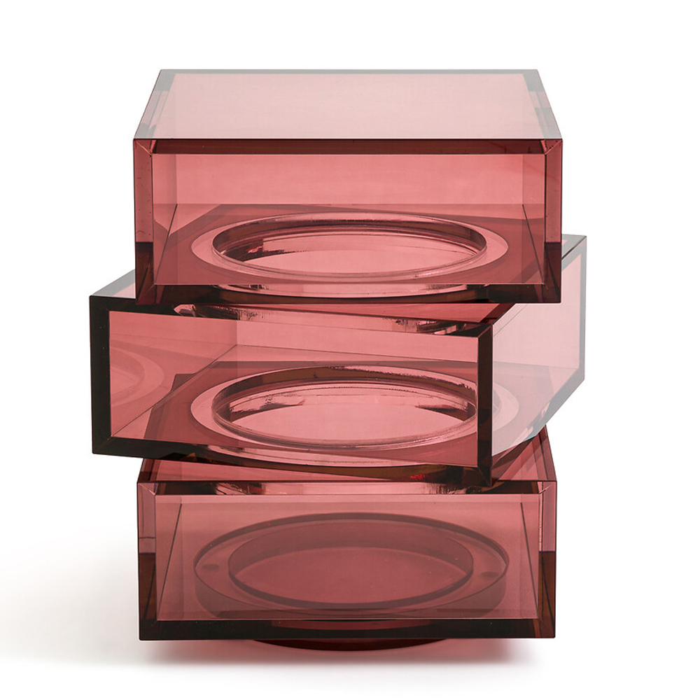 Стол журнальный в форме кубов Acrylic Furniture Lumina Crimson Clarity