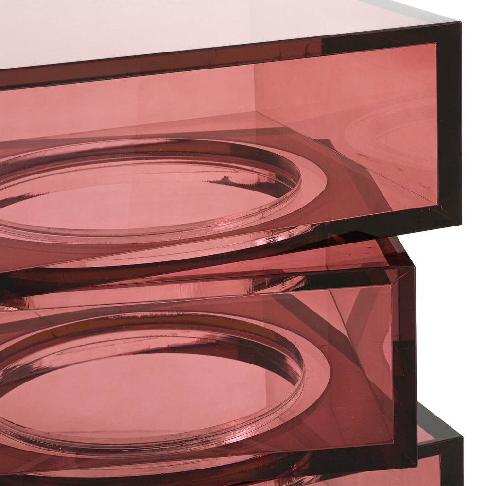 Стол журнальный в форме кубов Acrylic Furniture Lumina Crimson Clarity