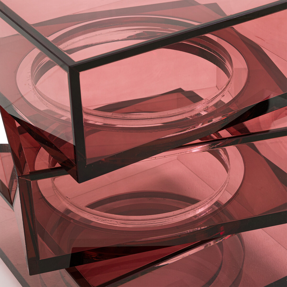 Стол журнальный в форме кубов Acrylic Furniture Lumina Crimson Clarity