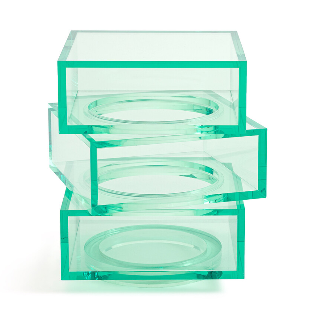 Стол журнальный в форме кубов Acrylic Furniture Lumina Mint Breeze