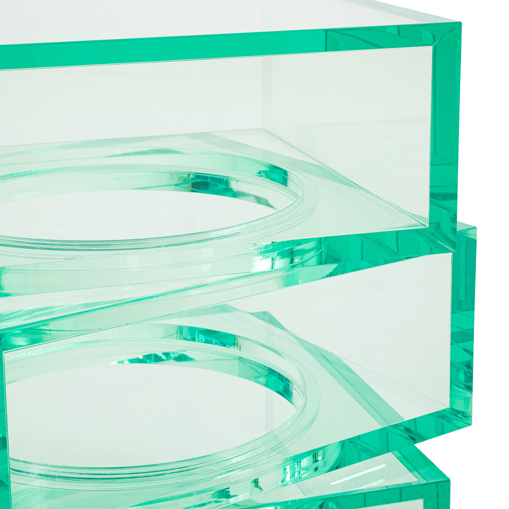 Стол журнальный в форме кубов Acrylic Furniture Lumina Mint Breeze