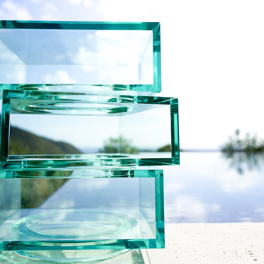 Стол журнальный в форме кубов Acrylic Furniture Lumina Mint Breeze