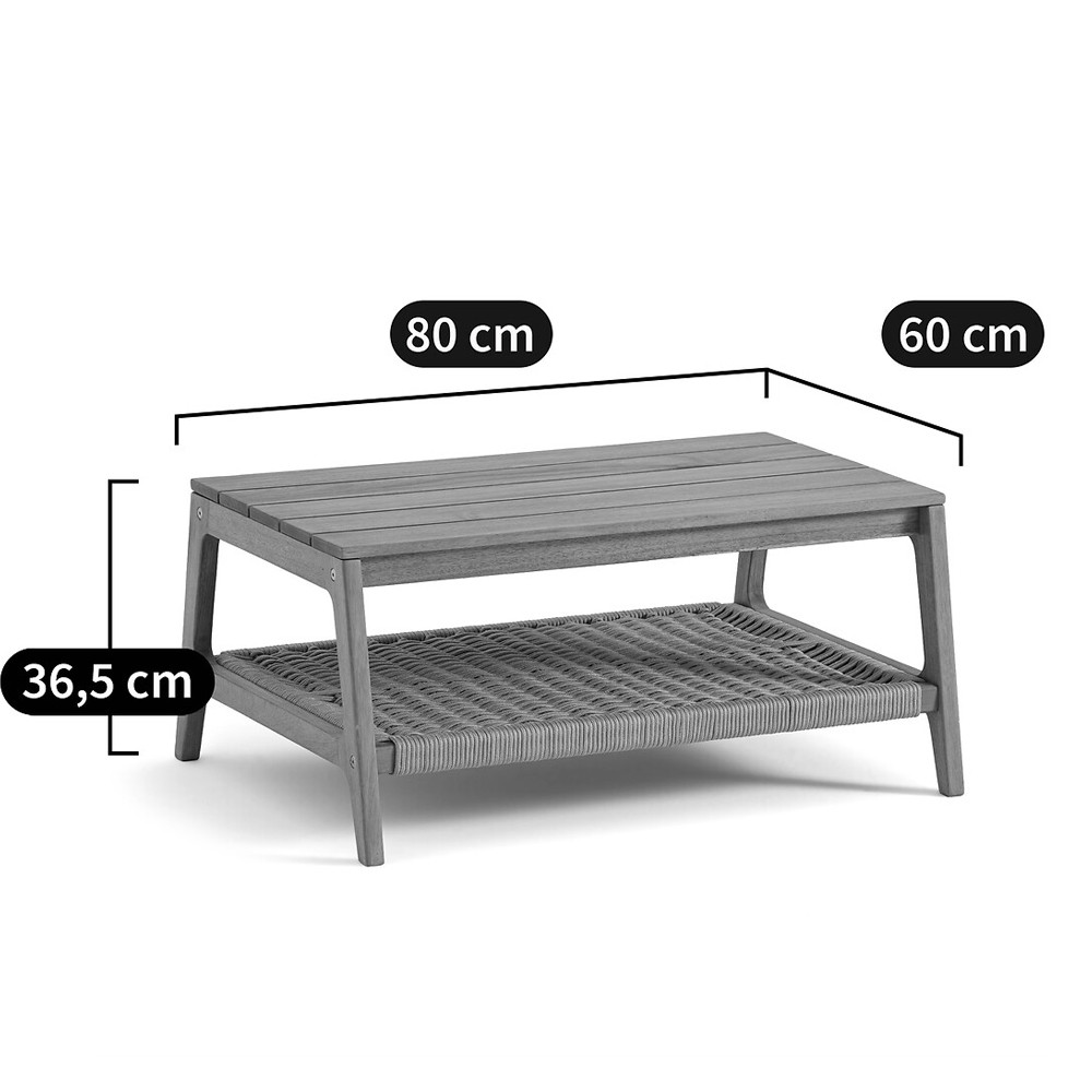 Стол журнальный для сада из акации Breathe Nature