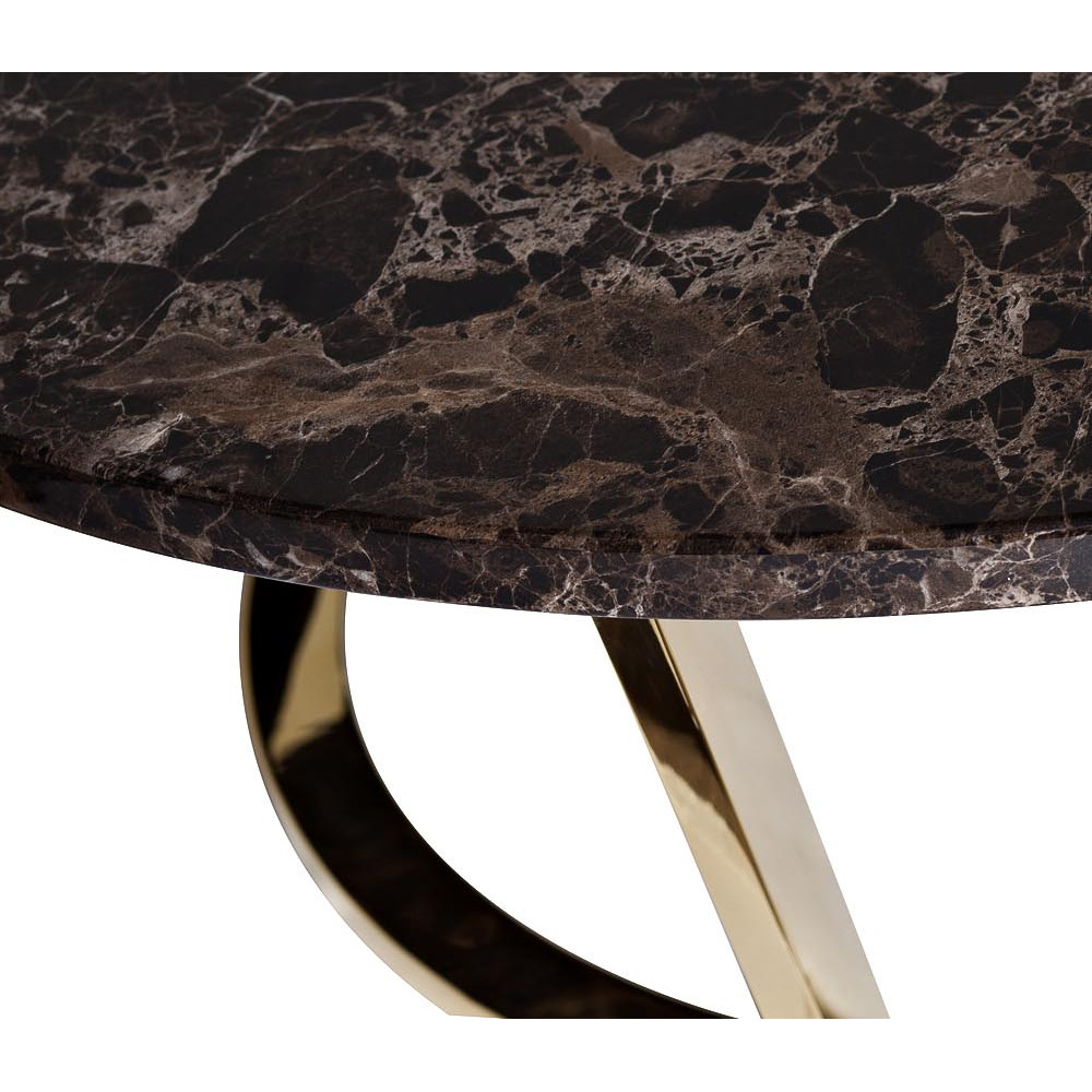 Стол журнальный коричневый на золотом основании Symphony of the Earth