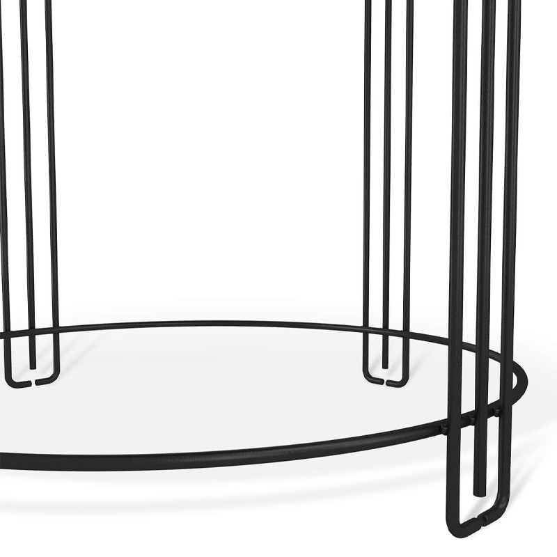 Стол журнальный круглый со столешницей из стекла Gold and Black Marble