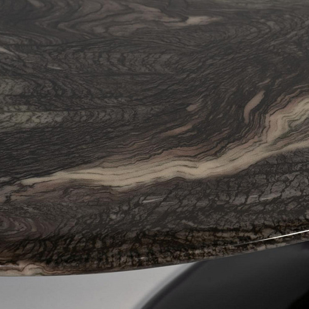 Стол журнальный овальный с столешницей из искусственного мрамора Alonso Gloss