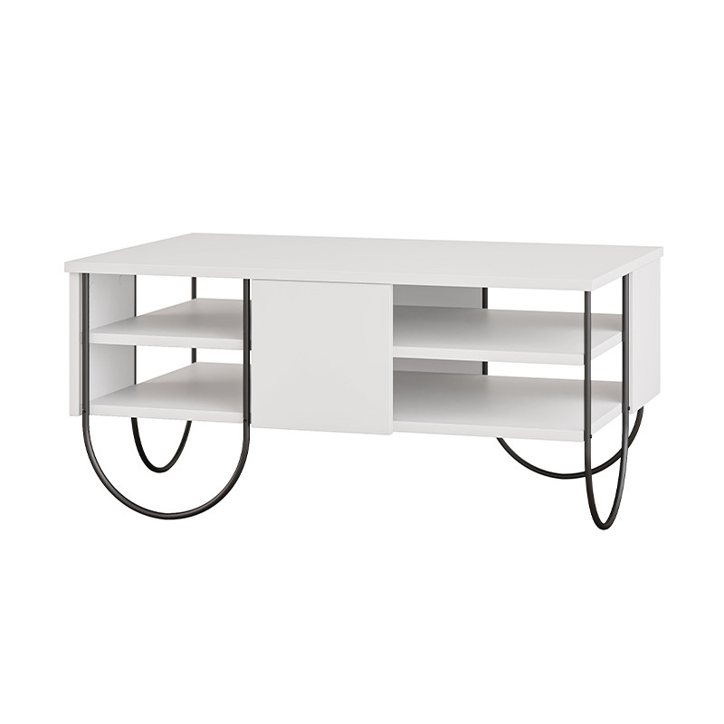 Стол журнальный прямоугольной формы с 2-мя полками белого цвета NORFOLK WHITE