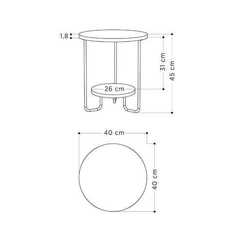 Стол журнальный с круглой деревянной столешницей и полкой CORRO OAK