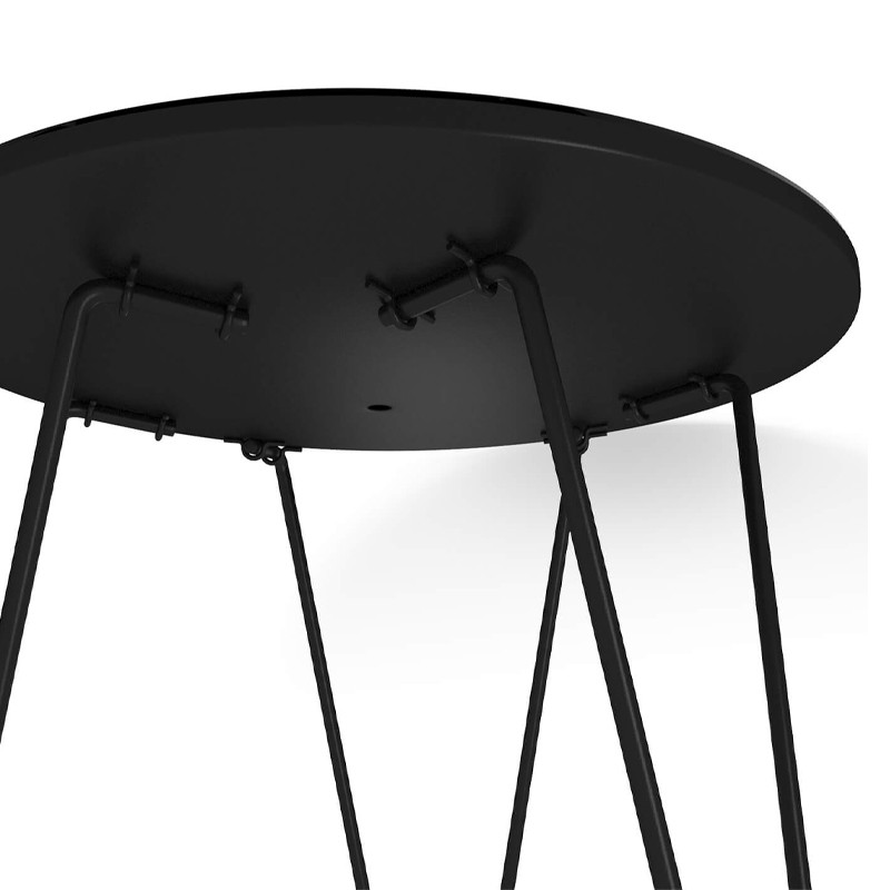 Стол журнальный с круглой столешницей из стекла Gold and Black Marble