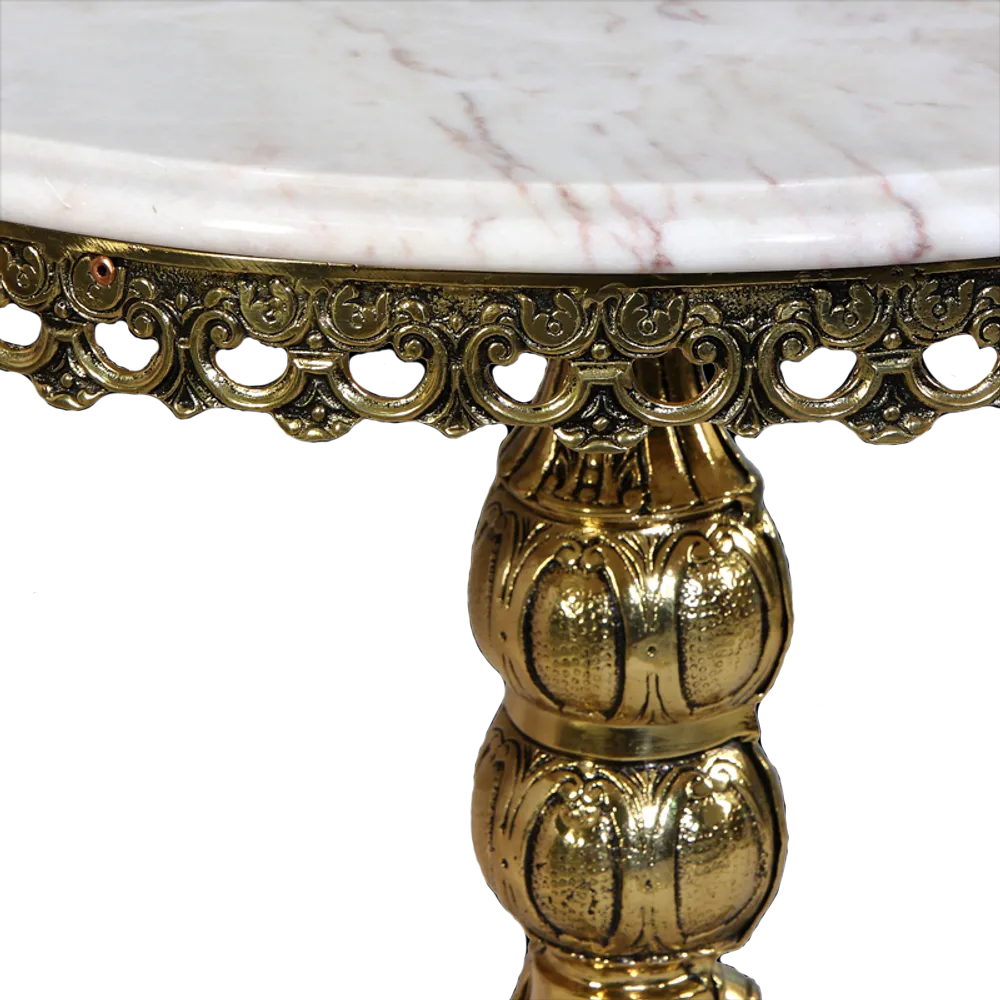 Стол круглый с мраморной столешницей Coffee De Bronze