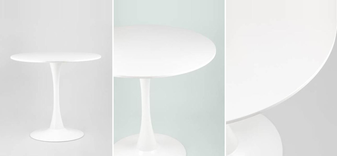 Стол обеденный Morwenna круглый цвет белый