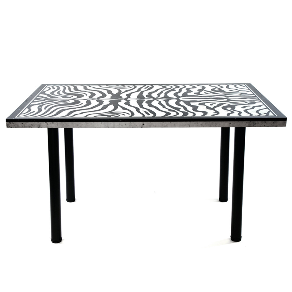 Стол обеденный из натурального мрамора Marble BW Accent Table