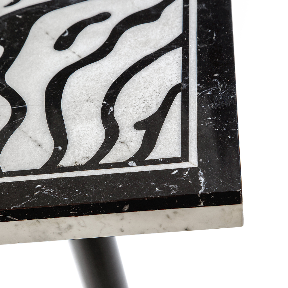 Стол обеденный из натурального мрамора Marble BW Accent Table