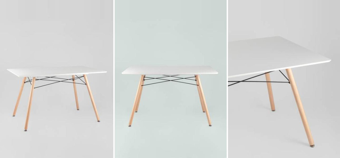 Стол обеденный квадратный Paolini белая столешница