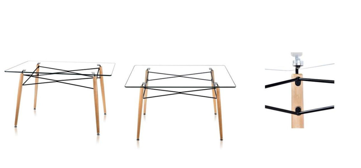 Стол обеденный квадратный Paolini стеклянная столешница