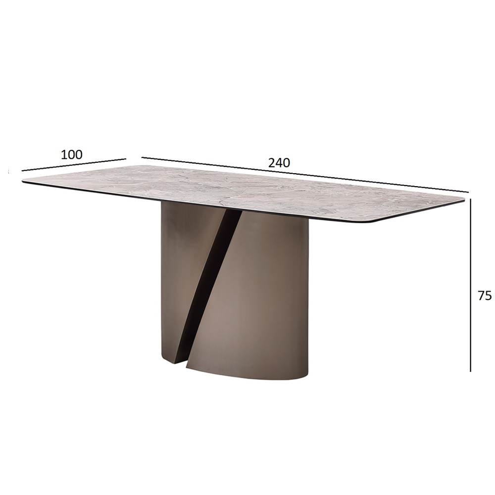 Стол обеденный керамический серый Servorios