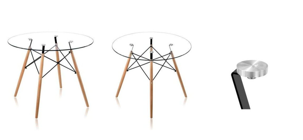 Стол обеденный круглый Paolini стеклянная столешница