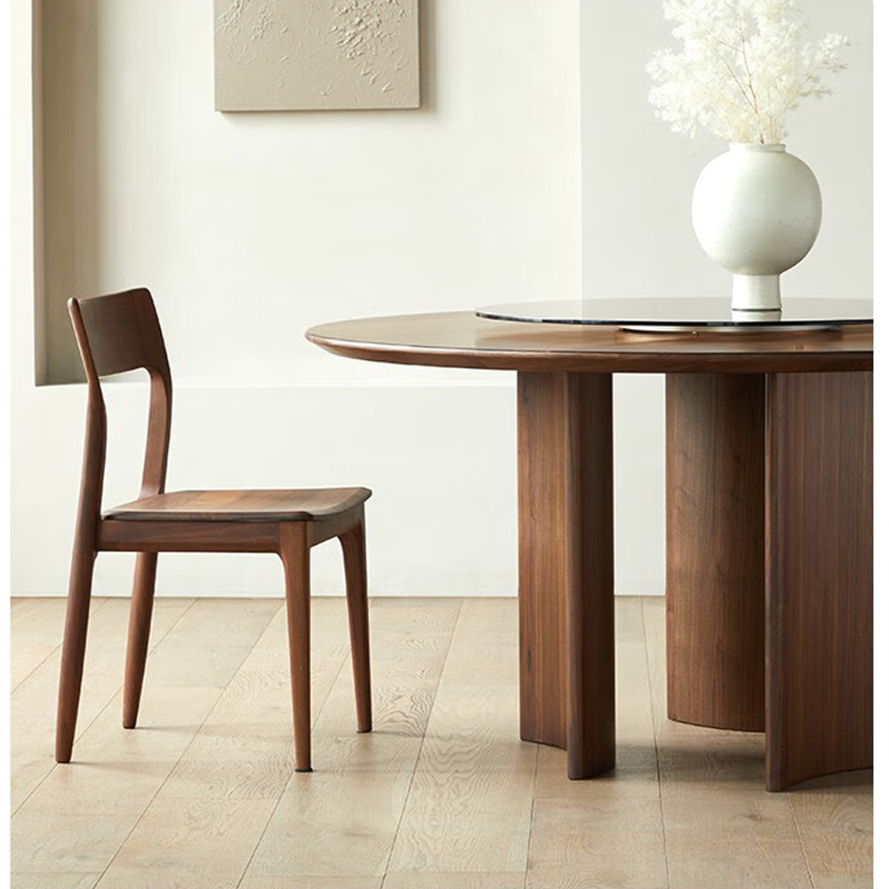 Стол обеденный круглый с двойной столешницей Walnut Wood Table