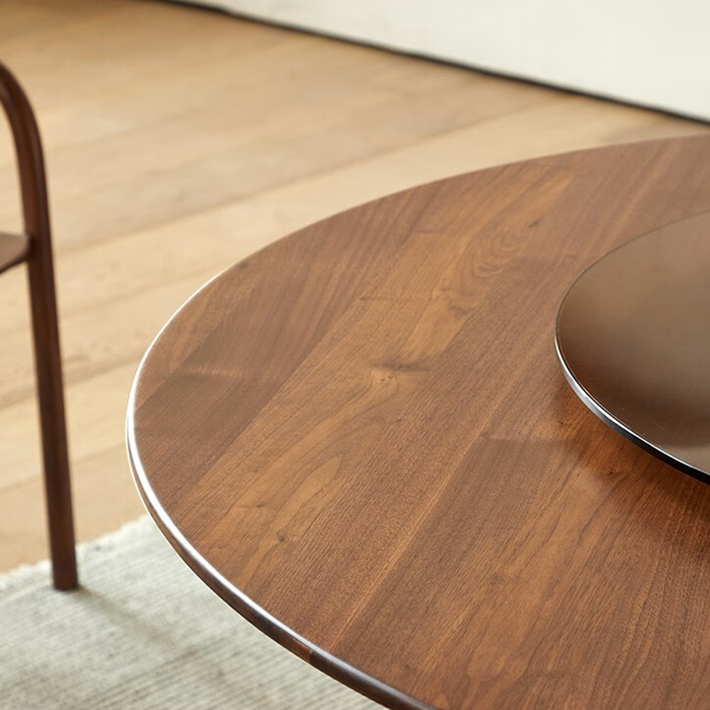 Стол обеденный круглый с двойной столешницей Walnut Wood Table