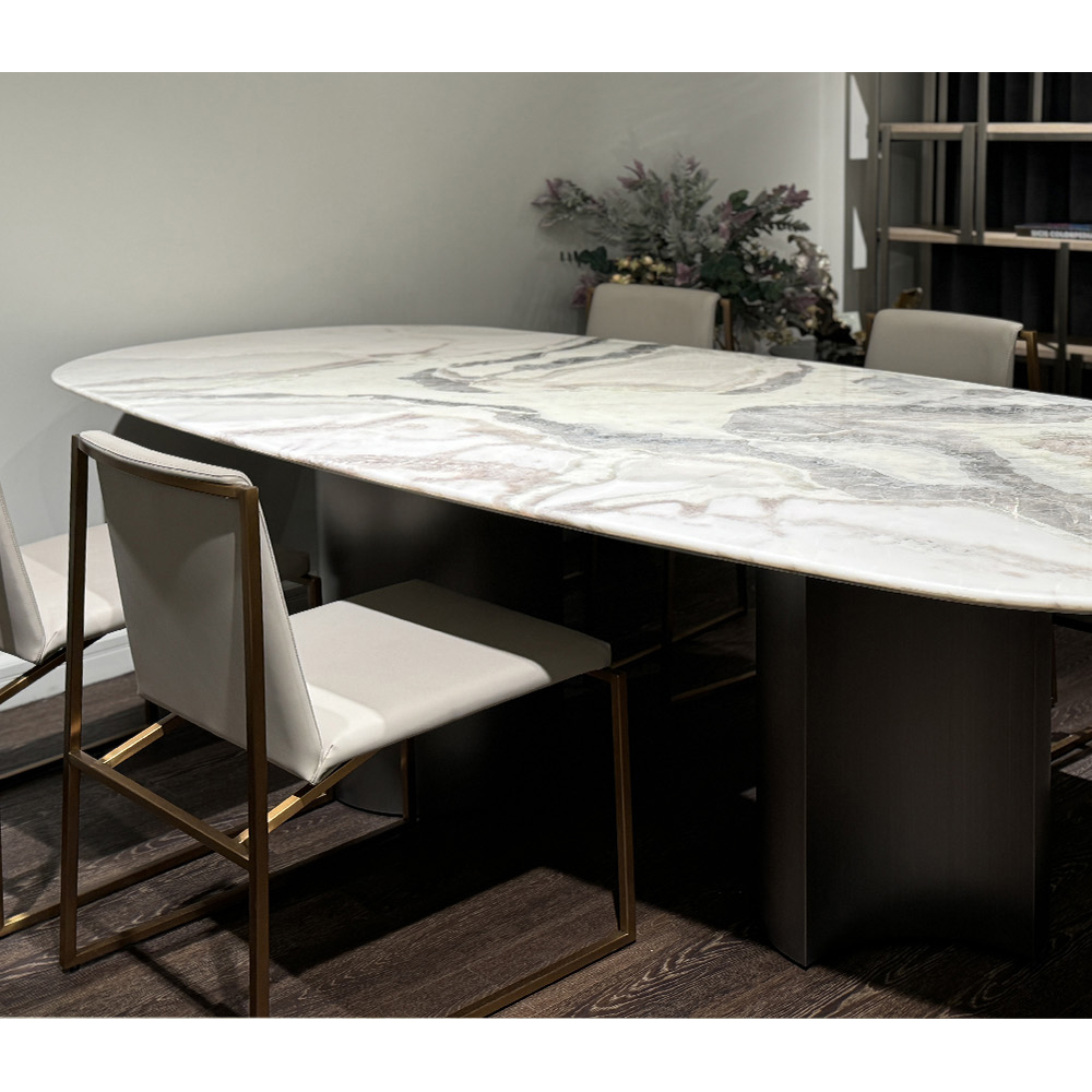 Стол обеденный мраморный с колоннами Marble Column Table