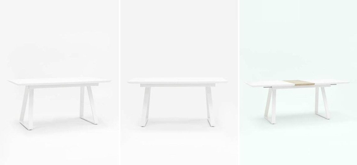 Стол обеденный раздвижной Magali ширина 160 белый