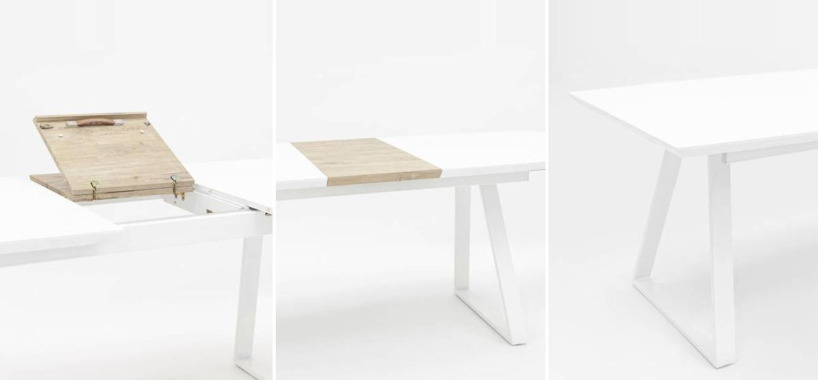 Стол обеденный раздвижной Magali ширина 160 белый