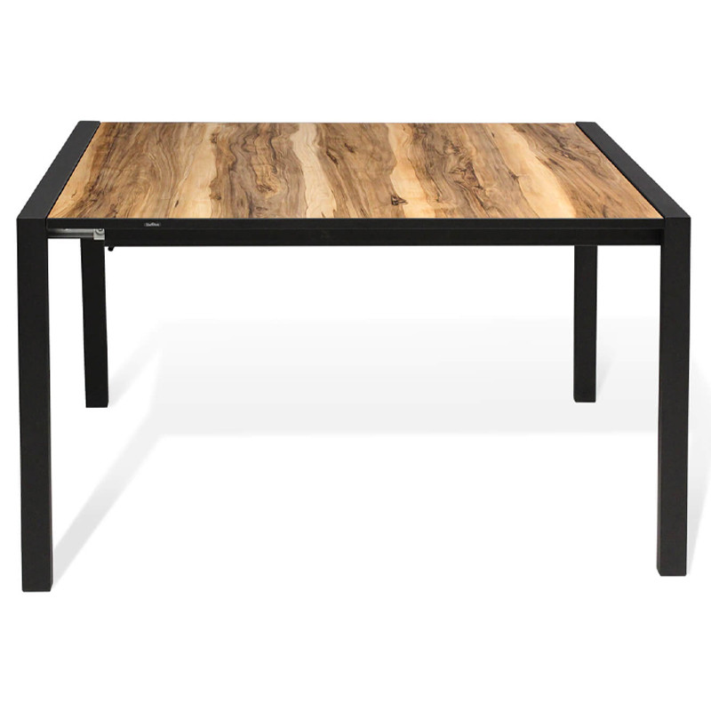 Стол обеденный раздвижной с прямоугольной столешницей на четырех черных ножках Blair