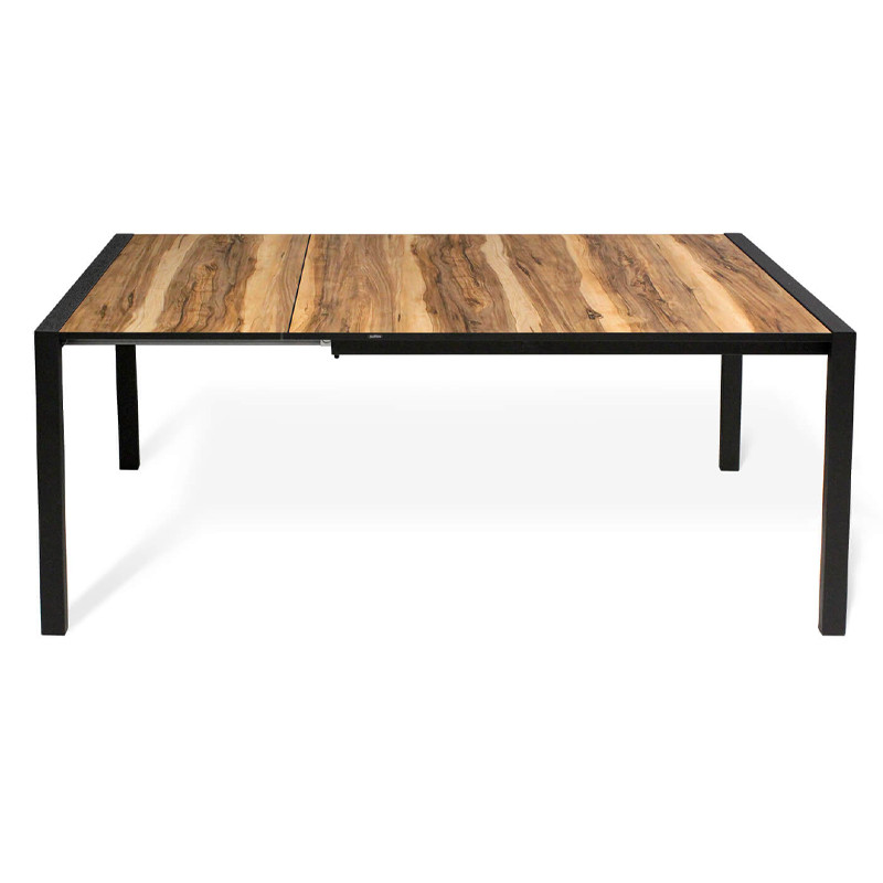 Стол обеденный раздвижной с прямоугольной столешницей на четырех черных ножках Blair