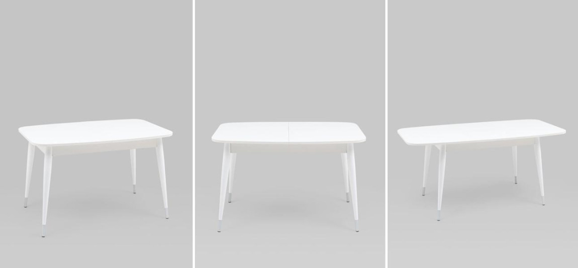 Стол обеденный раскладной Linnaeus Collection ширина 120 Белый