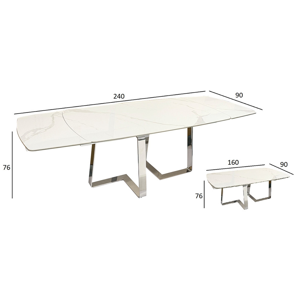 Стол обеденный раскладной керамический Absolute Perfection