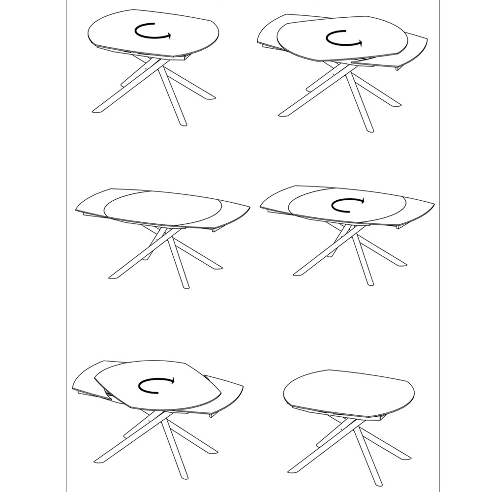 Стол обеденный раскладной круглый Folding Ceramic Table