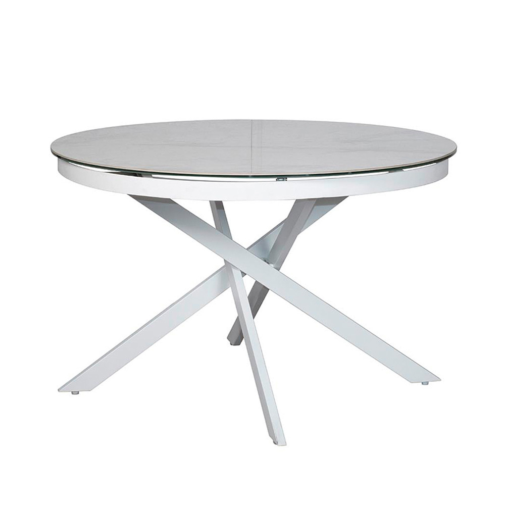 Стол обеденный раскладной круглый White Ceramic Table