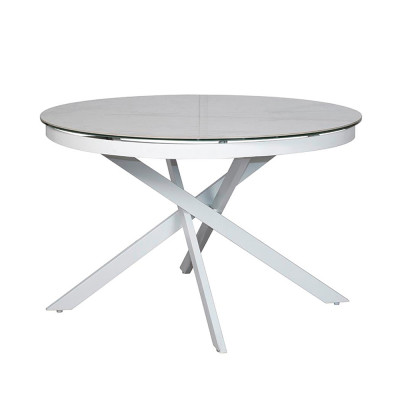 Стол обеденный раскладной круглый White Ceramic Table