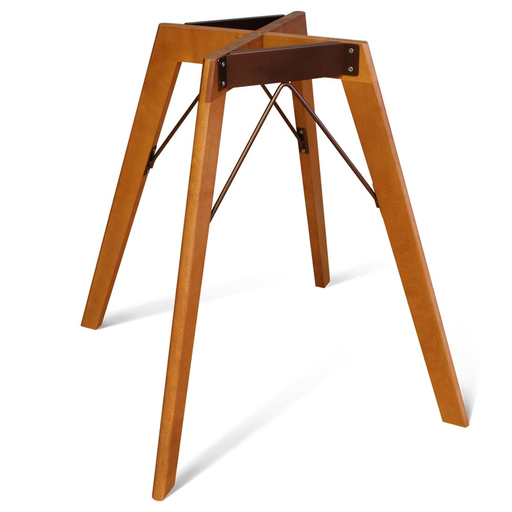 Стол обеденный с коричневой прямоугольной столешницей из керамики на четырех деревянных ножках Brown Ceramics