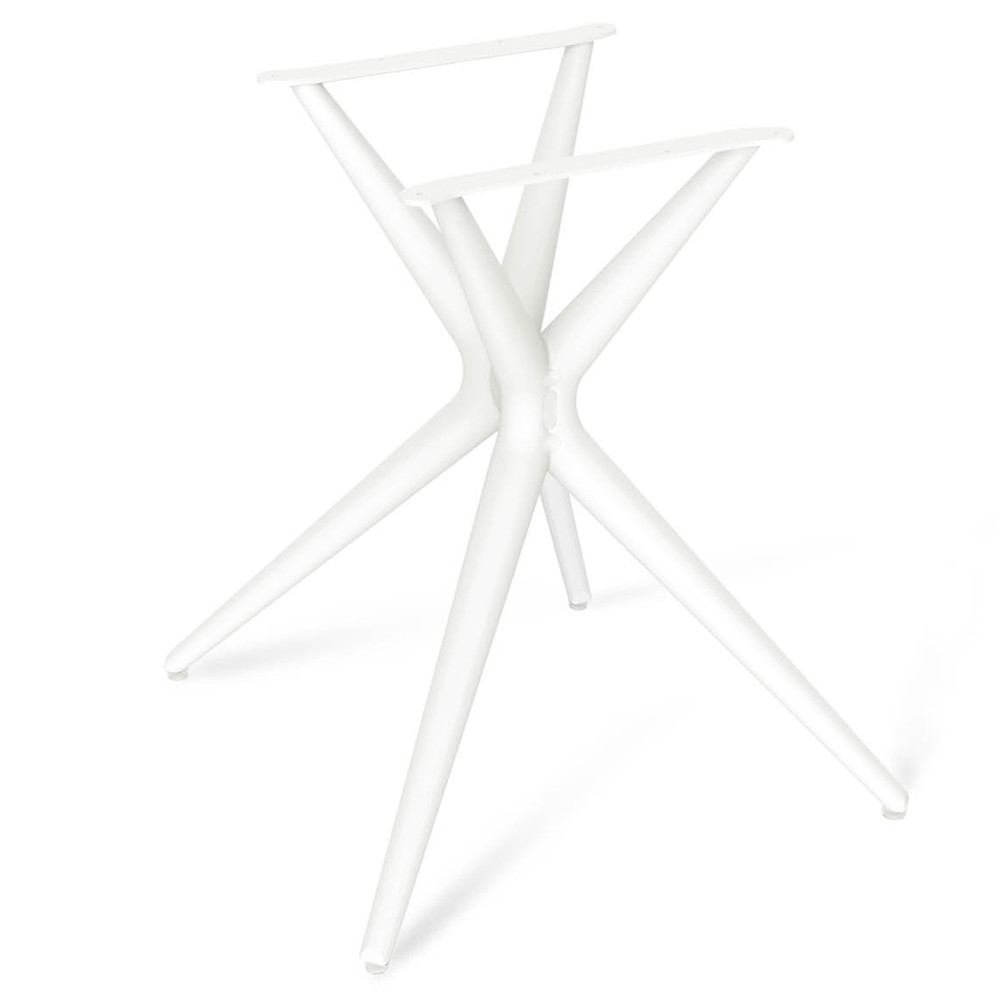 Стол обеденный с круглой столешницей из керамики на четырех белых ножках Sand Ceramics