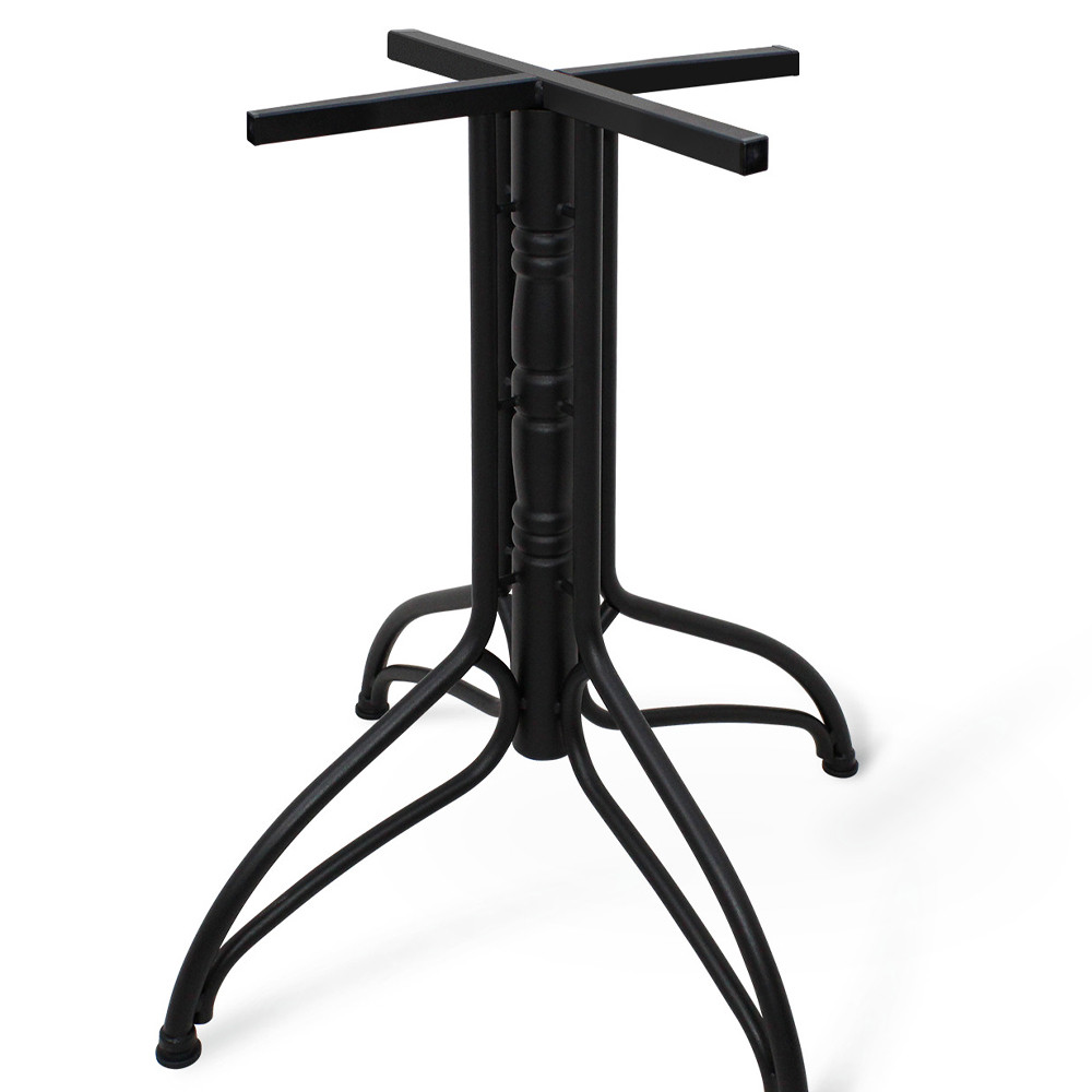 Стол обеденный с круглой столешницей из керамики на четырех черных ножках Sand Ceramics