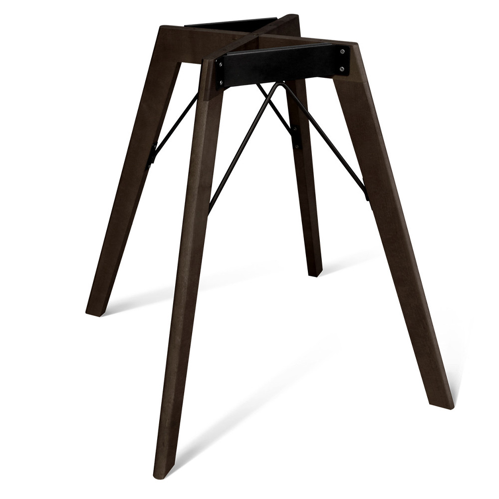 Стол обеденный с серой овальной столешницей из керамики на четырех деревянных ножках Gray Ceramics