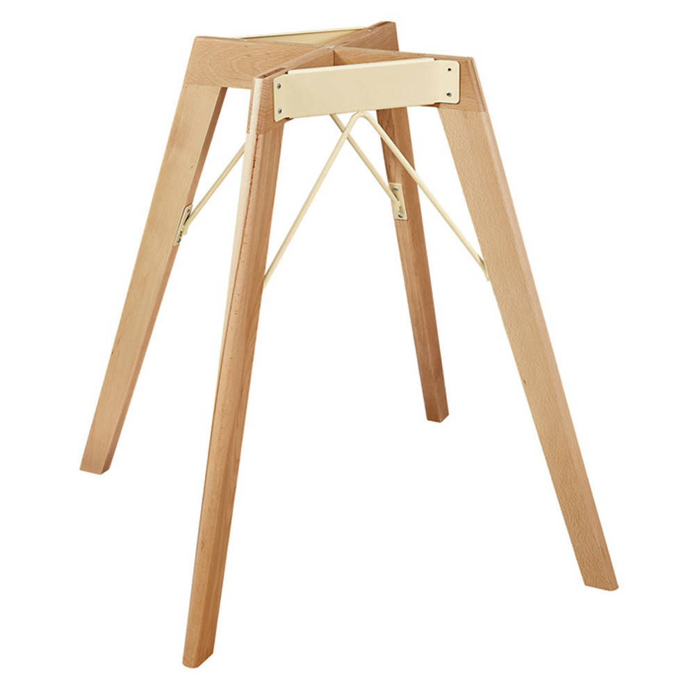 Стол обеденный с серой овальной столешницей из керамики на четырех деревянных ножках Gray Ceramics