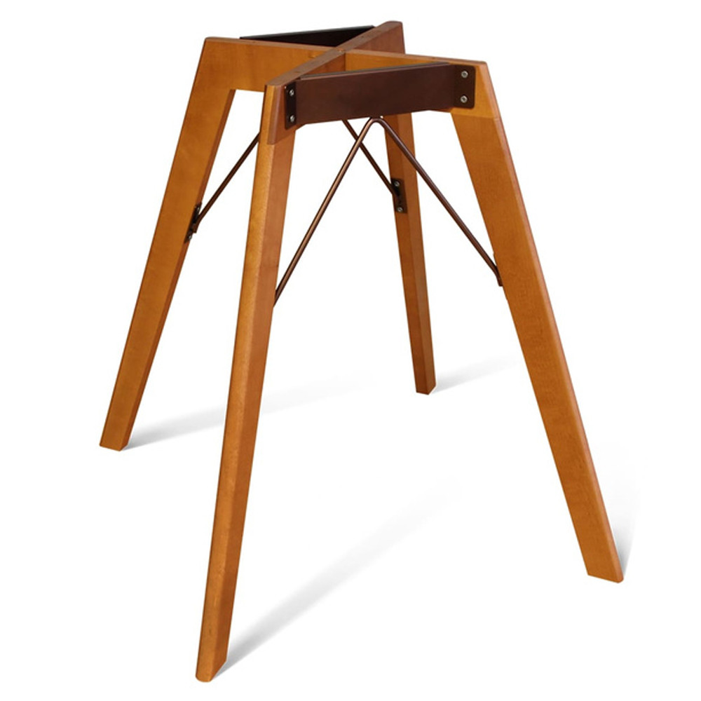 Стол обеденный с серой овальной столешницей из керамики на четырех деревянных ножках Gray Ceramics