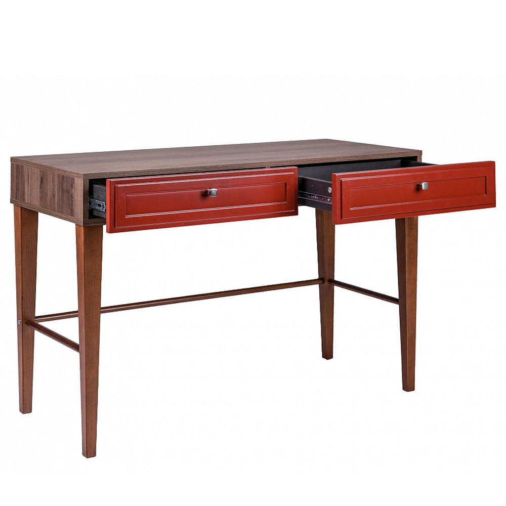 Стол письменный из массива бука с 2-мя ящиками красный Wenge Light